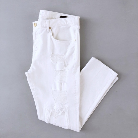 7 For All Mankind Women's Ripped Tapered Jeans 31 - Picture 2 of 6